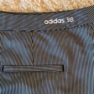 Adidas black and white pinstripe skort